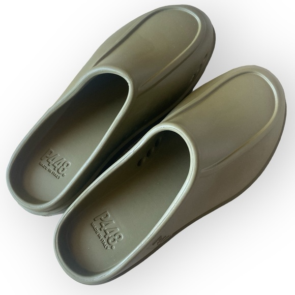 P448  Flow-W Mules Clogs Made in Italy Size 40-41 (US 10) Green Rubber N… - Picture 6 of 13